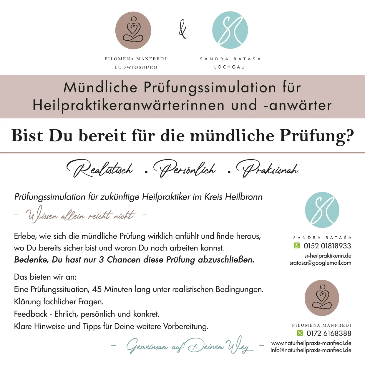 Informationen zur mündlichen Prüfungssimulation für Heilpraktikeranwärterinnen und Heilpraktikeranwärter